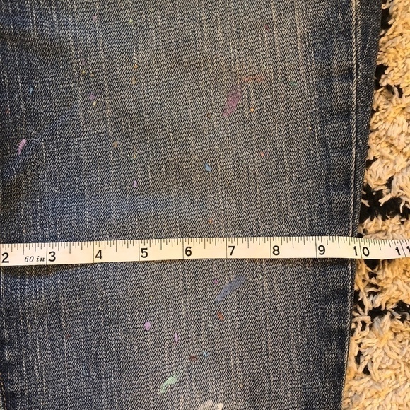 Vintage Y2K Gap Long and Lean Stretch Bootcut Denim Paint Splatter Jeans Sz 8R - Picture 9 of 15